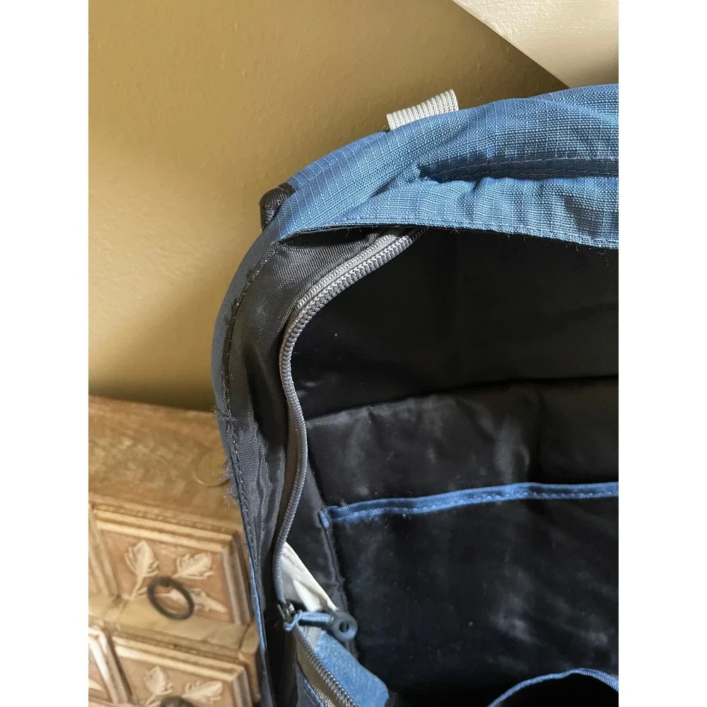 LL Bean Laptop Pack Backpack Blue Black High School College Travel Hiking Bag